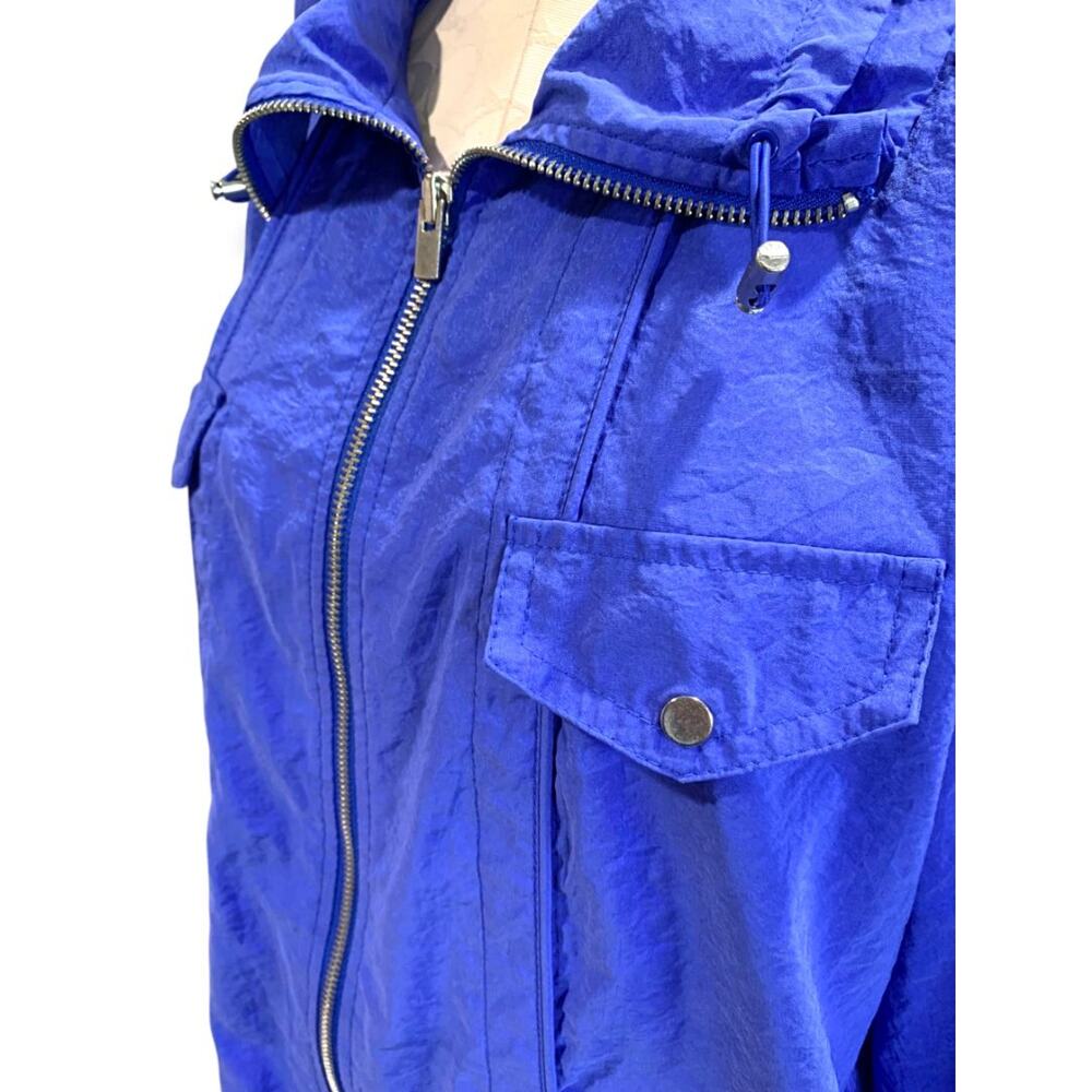Size XL Zenergy by Chicos Womens Blue Zip Up Windbreaker Jacket - Picture 4 of 9
